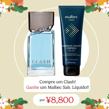 O Boticario Clash EDT 100ml + Malbec Sab. Liq. 250g (Brinde)